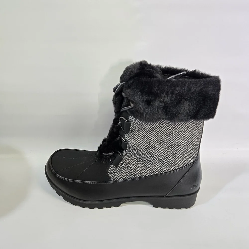 JBU Jambu Northgate Waterproof Winter Boots Black 10 Faux Fur Traction Comfort